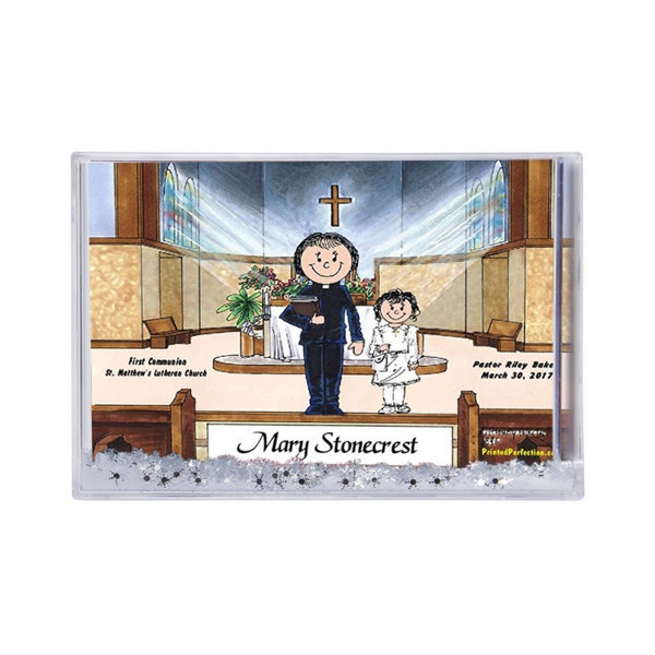 Printed Perfection Personalized Communion, Girl Female Priest MINI